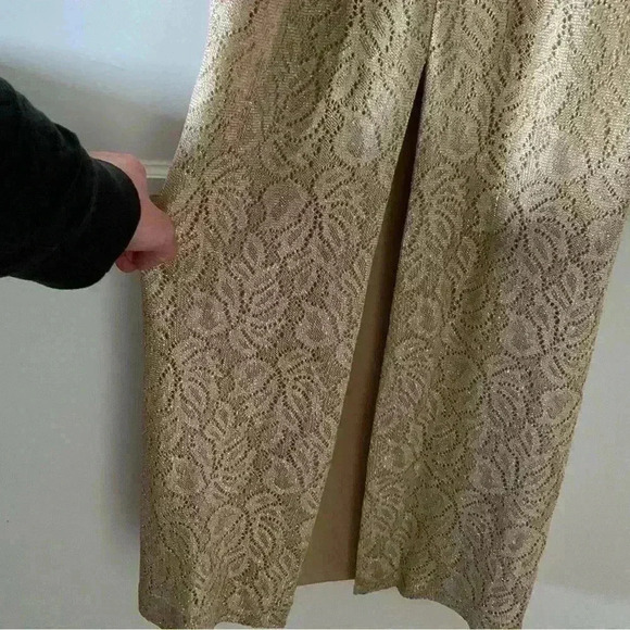 Bari Jay Women's Formal Vintage Evening Gold Sequin Dress Size 7/8 - Picture 5 of 10